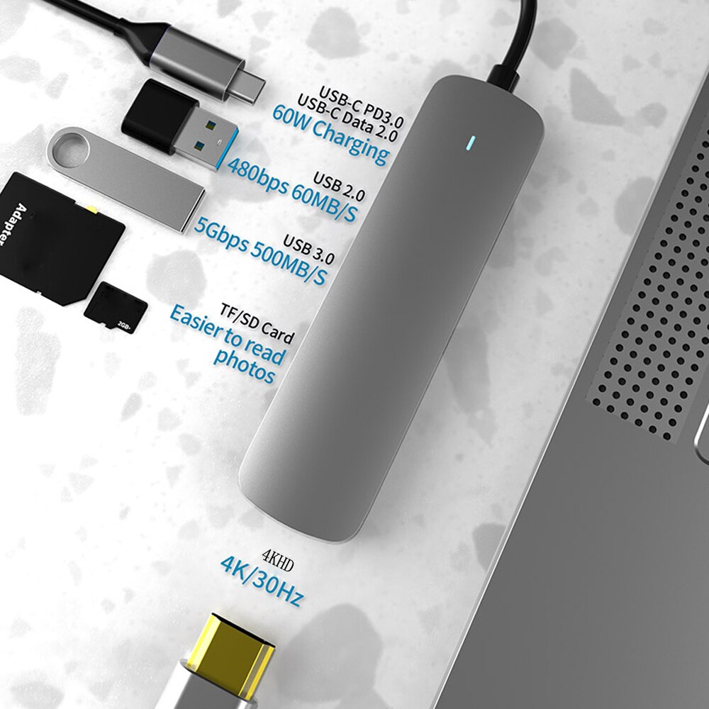 DeepFox USB C  USB Ƽ HDMI ȣȯ USB 3.0 OTG..
